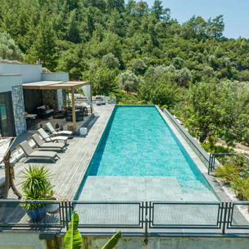Antique Grey Porcelain Tiles - Bodrum,Mugla Villa