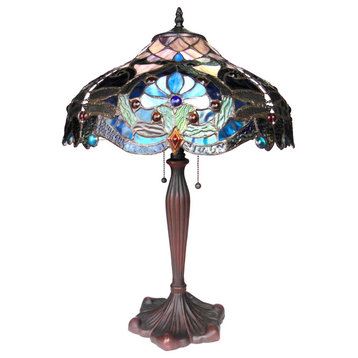 Chloe Lighting 2 Light Victorian Table Lamp With Multi-Colored CH1B715BD17-TL2