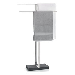 Blomus 68624 Menoto Towel Rack with Black Base - Towel Racks & Stands