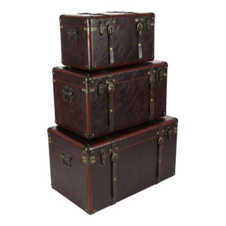 Beaufort Steamer Storage Trunk Rustic Coffee Table Chest