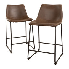 GDFStudio - Denise Austin Home Central Vintage Brown Bar Stools, Set of 2 - Bar Stools and Counter Stools