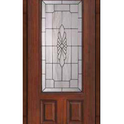 Entry Single Door 80 Fiberglass Versailles 2 Panel 3/4 Lite - Front Doors