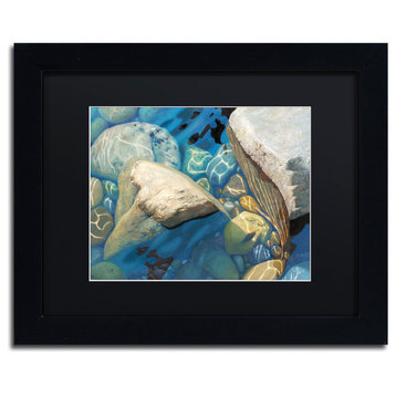 'Blue Water Dance' Matted Framed Canvas Art by Stephen Stavast