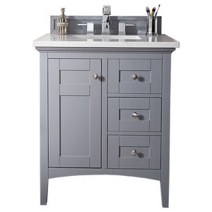 James Martin Palisades 30 Silver Gray, 30 White Bathroom Vanity Without Top