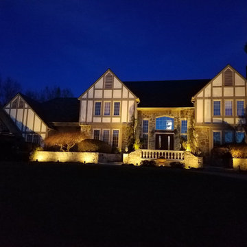 Lighting makes for a powerful statement on this gorgeous home