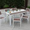 7-Piece Winston All Weather Outdoor Dining Set White/Bay Brown