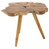 Rustic Brown Teak Wood Accent Table 38420