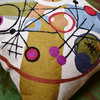 Kandinsky Pillow Cover Circles In Circle Gold Gray Hand Embroidered Wool 18x18"