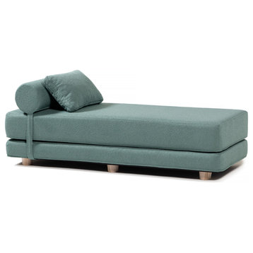 Jaxx Avida Daybed, Fold Out Queen Sleeper / Lounger Premium Boucle, Boucle Green