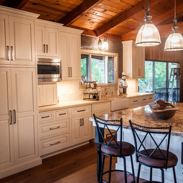 Meyer White Transitional Farmhouse Kitchen Remodel - Crystal Cabinets