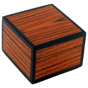 Lacquer Small Square Box, Rosewood and Brown