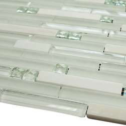 Matte and GLossy White Luxury Diamond Glass Mosaic Tile Collection - Home Accessories & Decor