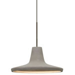Besa Lighting - Besa Lighting 1XT-MODUSTN-LED-BR Modus - One Light Pendant with Flat Canopy - Our classically RLM-shaped Modus natural mini pendant is equipped with a cement-based shade, while concealing a focused light source for effective task lighting. Produced from natural elements and industrially inspired, this pendant offers a look that will easily merge into the recent urban decorating trend. The 12V cord pendant fixture is equipped with a 10' braided coaxial cord with teflon jacket and a low profile flat monopoint canopy. These stylish and functional luminaries are offered in a beautiful brushed Bronze finish.  Canopy Included: TRUE  Shade Included: TRUE  Cord Length: 120.00  Canopy Diameter: 5 x 5 x 0Modus One Light Pendant with Flat Canopy Tan ShadeUL: Suitable for damp locations, *Energy Star Qualified: n/a  *ADA Certified: n/a  *Number of Lights: Lamp: 1-*Wattage:35w MR16 Halogen bulb(s) *Bulb Included:Yes *Bulb Type:MR16 Halogen *Finish Type:Bronze