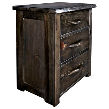 Big Sky Collection Live Edge 3 Drawer Chest of Drawers, Jacobean Stain