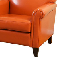 GDF Studio Canton Orange Leather Club Chair