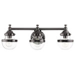 Livex Lighting - Livex Lighting 17413-46 Oldwick - Three Light Bath Vanity - Mounting Direction: Up/Down  ShOldwick Three Light  Polished Black ChromUL: Suitable for damp locations Energy Star Qualified: n/a ADA Certified: n/a  *Number of Lights: Lamp: 3-*Wattage:75w Medium Base bulb(s) *Bulb Included:No *Bulb Type:Medium Base *Finish Type:Polished Black Chrome