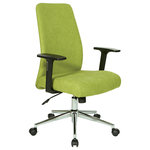 OSP Home Furnishings - Evanston Office Chair With Chrome Base, Basil - Elegant and modern, the Evanston office chair will add a refined style to your office space. The high back design with built in lumbar support and cushioned seating provide lasting comfort. Modify the seat to your own needs with the locking tilt control and height adjustment. Set atop a 5 star gleaming chrome base with heavy duty carpet casters that allow effortless mobility.