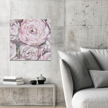 "Bunch of Peonies II" Painting Print on Wrapped Canvas