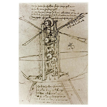 "Drawing of a Flying Machine" Digital Paper Print by Leonardo Da Vinci, 17"x24"