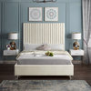 Candace Velvet Upholstered Bed, Cream, King
