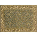 Bareens Designer Rugs - Classic Ziegler Jerrica Blue Ivory Hand-Knotted Wool Rug - 4'1'' x 5'10'' - Enhance the ambiance of your home with this magnificent Persian-influenced Turkish hand-knotted rug made by skilled artisans capable of creating the most exceptional vegetable dyes and hand-spun wool. This exquisite handmade rug is a one-of-a-kind Peshawar Kafkaz, otherwise identified as Chobi, Chobi Peshawar, Oushak, or Ziegler rug. These handmade rugs are crafted in Pakistan utilizing superior-quality wool imported from Australia, New Zealand, and Korea in two types of weaves: the Persian weave and the Mori weave. This rug is meticulously crafted by hand using the finest natural vegetable dyes extracted from local plants. The artisans use a blend of hand-spun local and fine merino wool, resulting in a rug with a compelling texture, higher lanolin content, and longer staple. The artisans occasionally incorporate natural or artificial silk into the pile to enhance specific motifs. The finished product is an awe-inspiring execution of flawless design and an understated palette that exudes elegance.