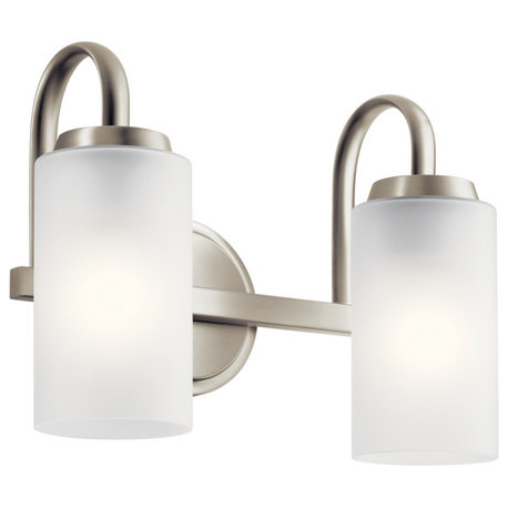 Kennewick 2-Light Bathroom Vanity Light in Brushed Nickel