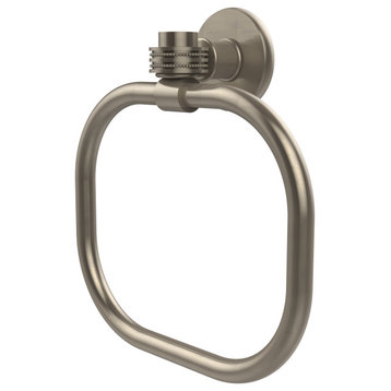 Continental Towel Ring With Dotted Accents, Antique Pewter