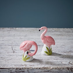 Flamingo Cruet Set - Salt And Pepper Shakers And Mills