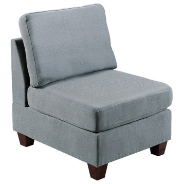 Living Room Armless Chair, Gray