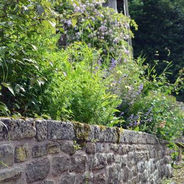 Stone/ brick etc landscape elements.