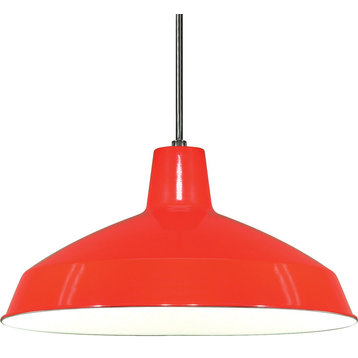 1-Light Hanging Mounted Outdoor Light Fixture In Red Finish