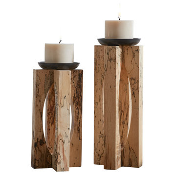 Uttermost Ilva Wood Candleholders Set/2