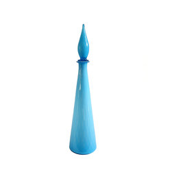 QUILTED OPTIC PATTERN CASED EMPOLI DECANTER IN BLUE - Vases