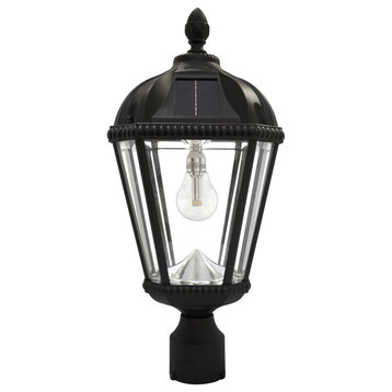Royal Solar Light, With GS Solar LED Light Bulb, 3" Fitter, Black