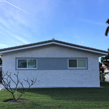 Exterior with Crystal White Unitek Natural Stone Panels