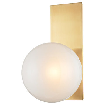 Hinsdale 1-Light Wall Sconce, Aged Brass