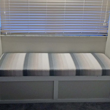 Striped window seat cushion