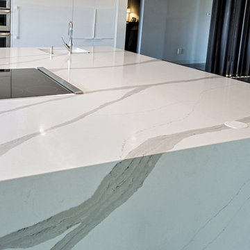 Quartz Waterfall Edge, Kitchen Island