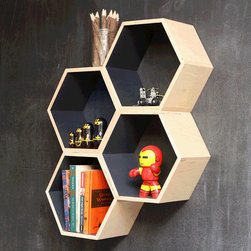 Grey Hexagon Bookshelf - Products