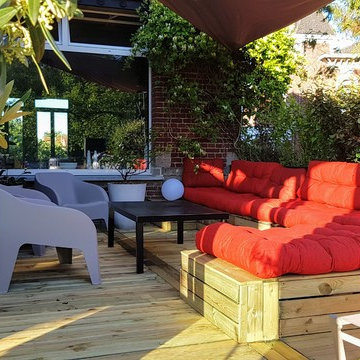 Terrasse Bois et murs Noir