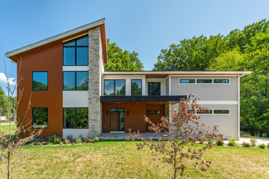 Example of a trendy two-story house exterior design in DC Metro