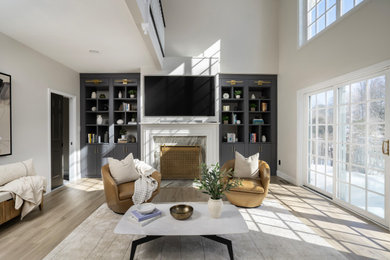 Example of a mid-sized trendy living room design in Other