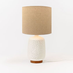 Pierced Ceramic Table Lamp - Table Lamps