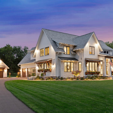 Front View with Garage - Dusk
