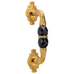 Mestre - Empire Door Pull Handle On Rosettes 11" With Black Swarovski Crystals. One piece - Transform your doors into timeless masterpieces with our Victorian-Style Luxury Door Pull Handles. Crafted with meticulous attention to detail, these handles are the epitome of elegance, bringing the charm and opulence of the Victorian era to your modern or classic interiors.