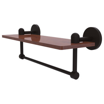 Tango 16" Solid Wood Shelf with Towel Bar, Oil Rubbed Bronze