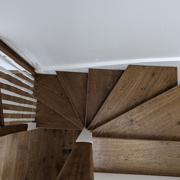 Naturally Lacquered Antique Oak Boards and Custom Feature Staircase | Fulham SW6