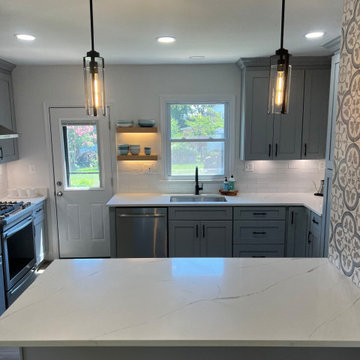 Modern Kitchen Remodeling in D.C with Grey cabinets and Quartz Countertop