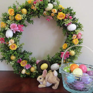 Silk flower Easter Wreath