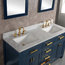 Madison 60" Carrara White Marble Vanity, Monarch Blue